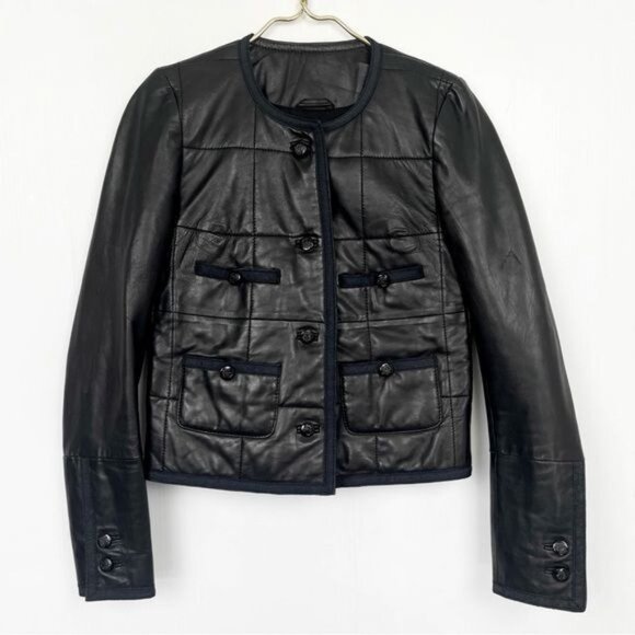 Maje buttery soft lamb leather black jacket Small - Picture 1 of 11
